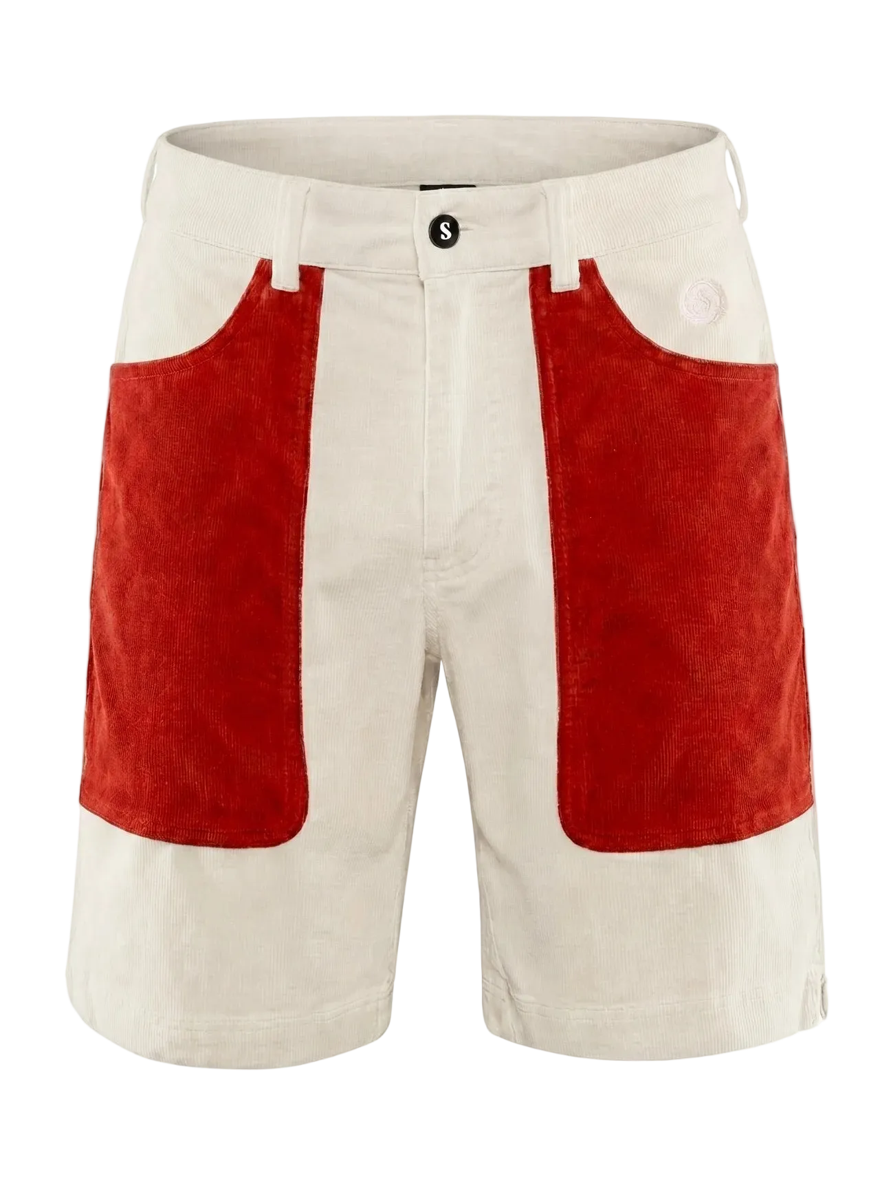 Cord Shorts – Rød/Off White
