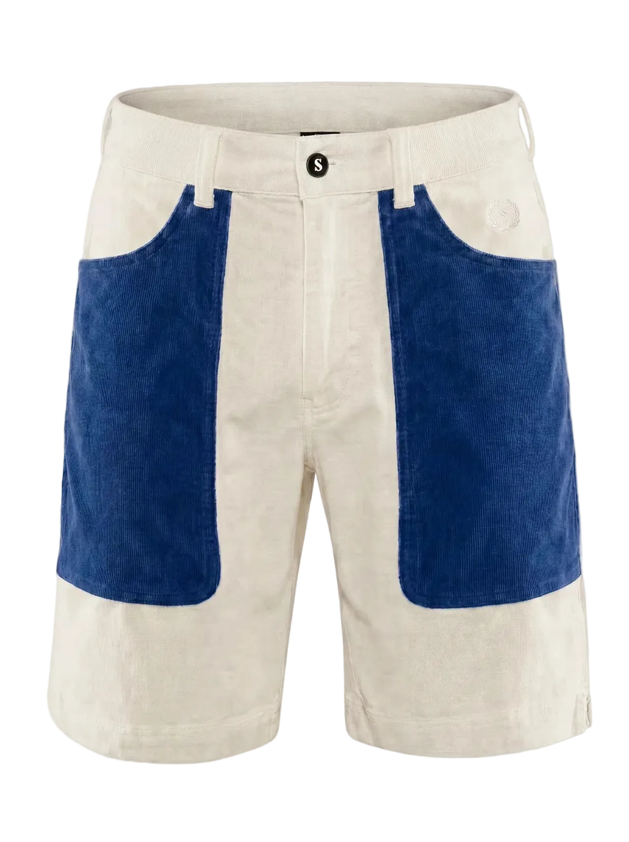 Cord Shorts – Blå/Off White