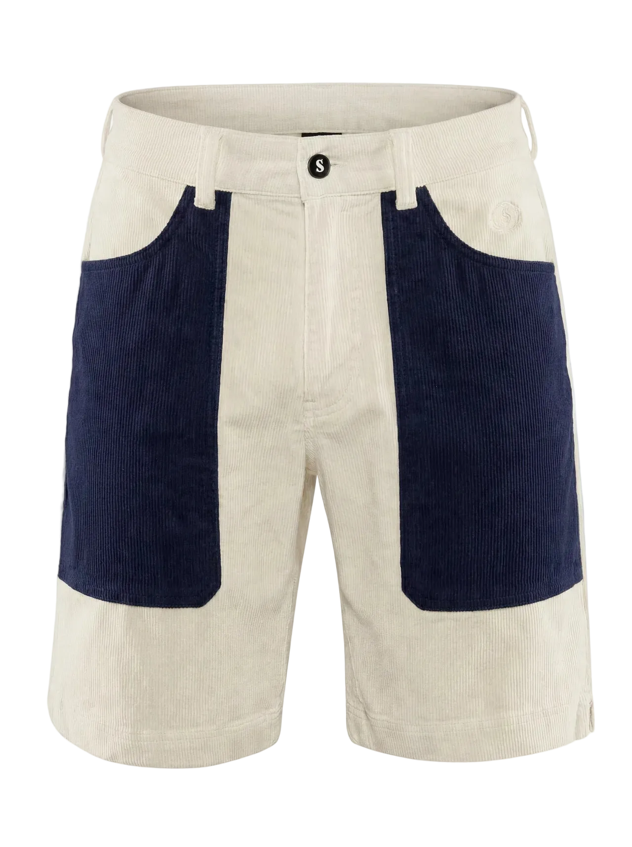 Cord Shorts – Navy/Off White