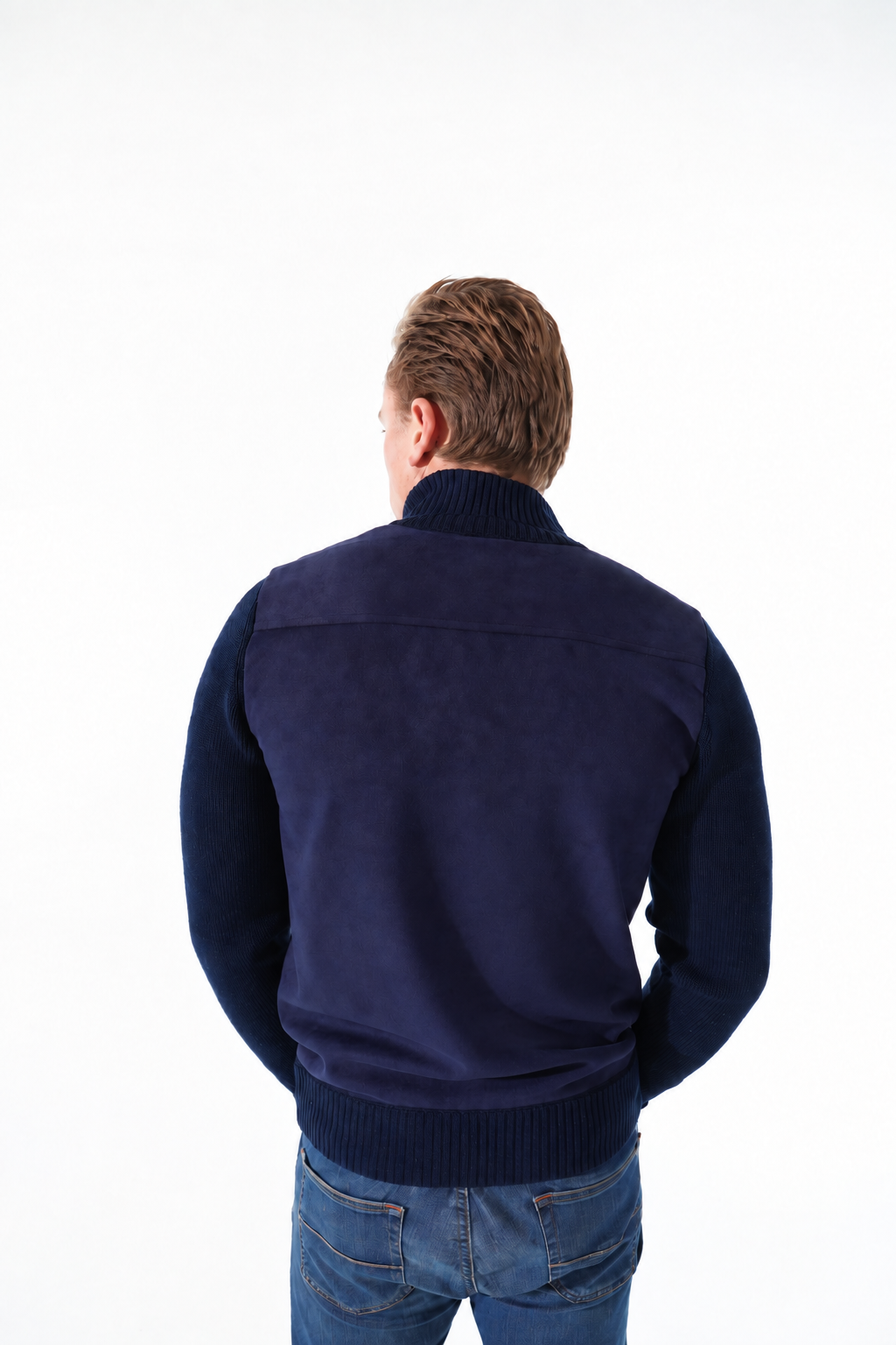 Navy semsket cardigan