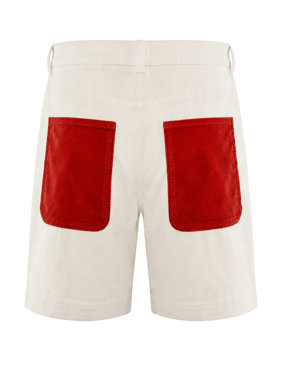 Cord Shorts – Rød/Off White