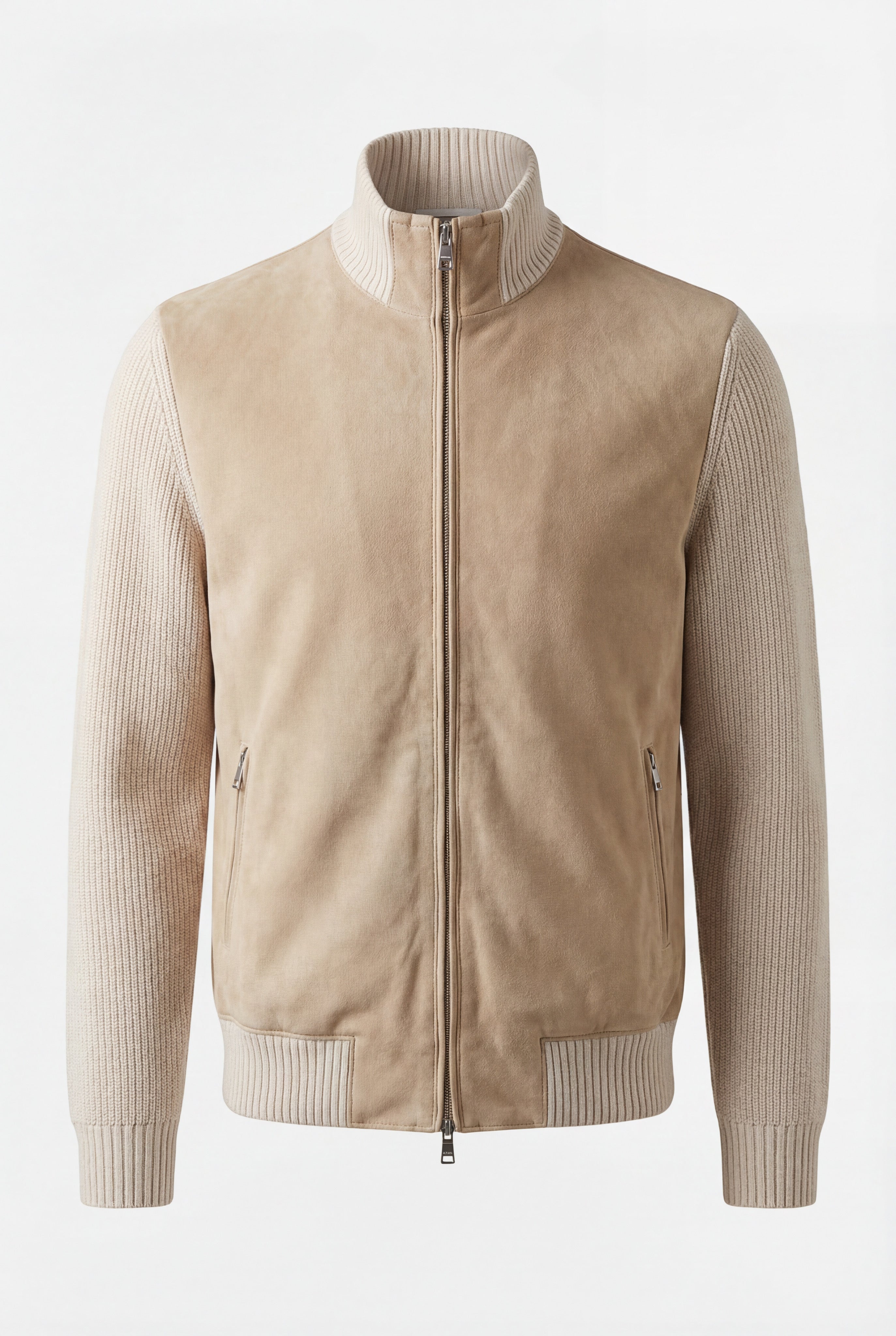 Beige semsket cardigan