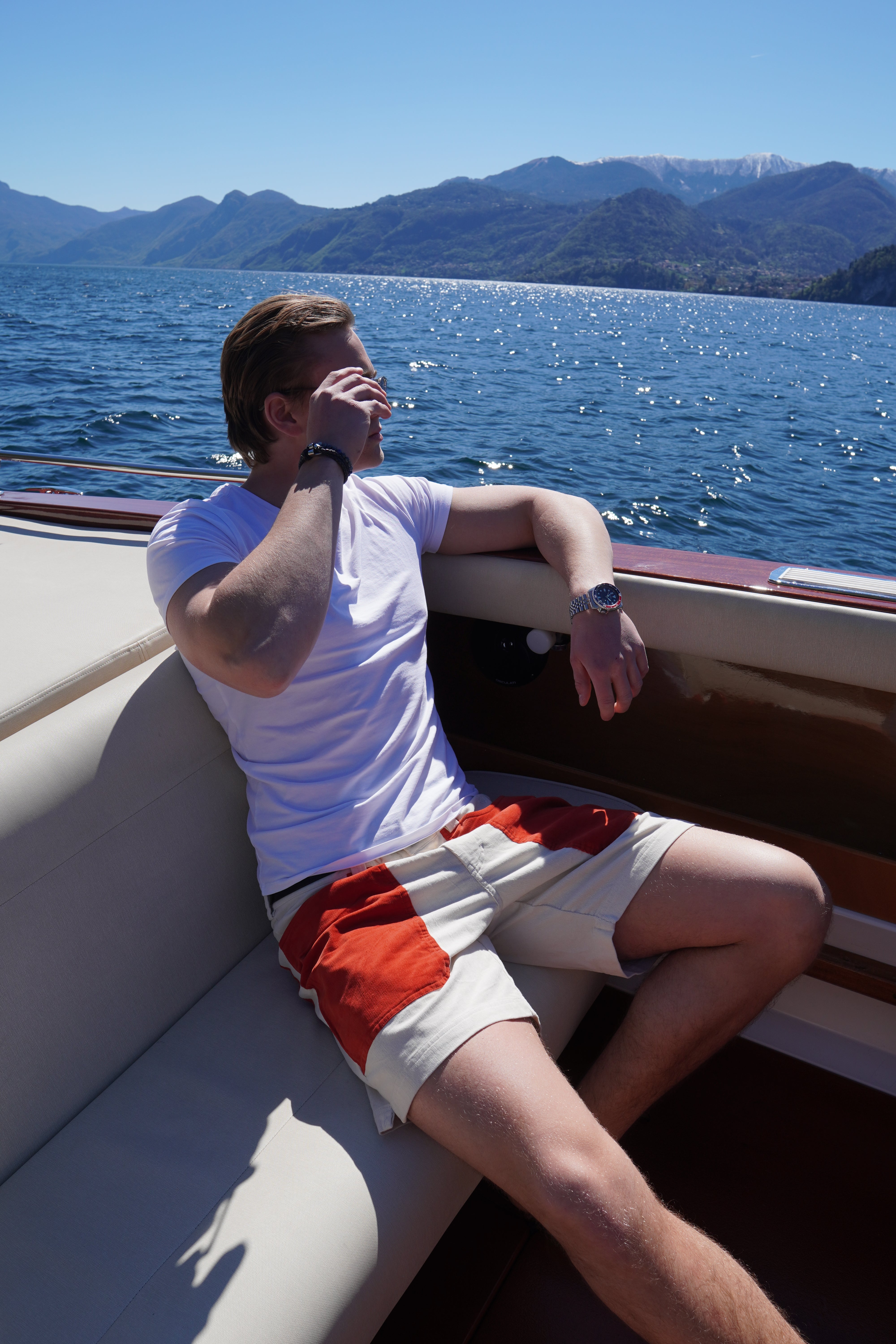 Corduroy Shorts – Red/Off White