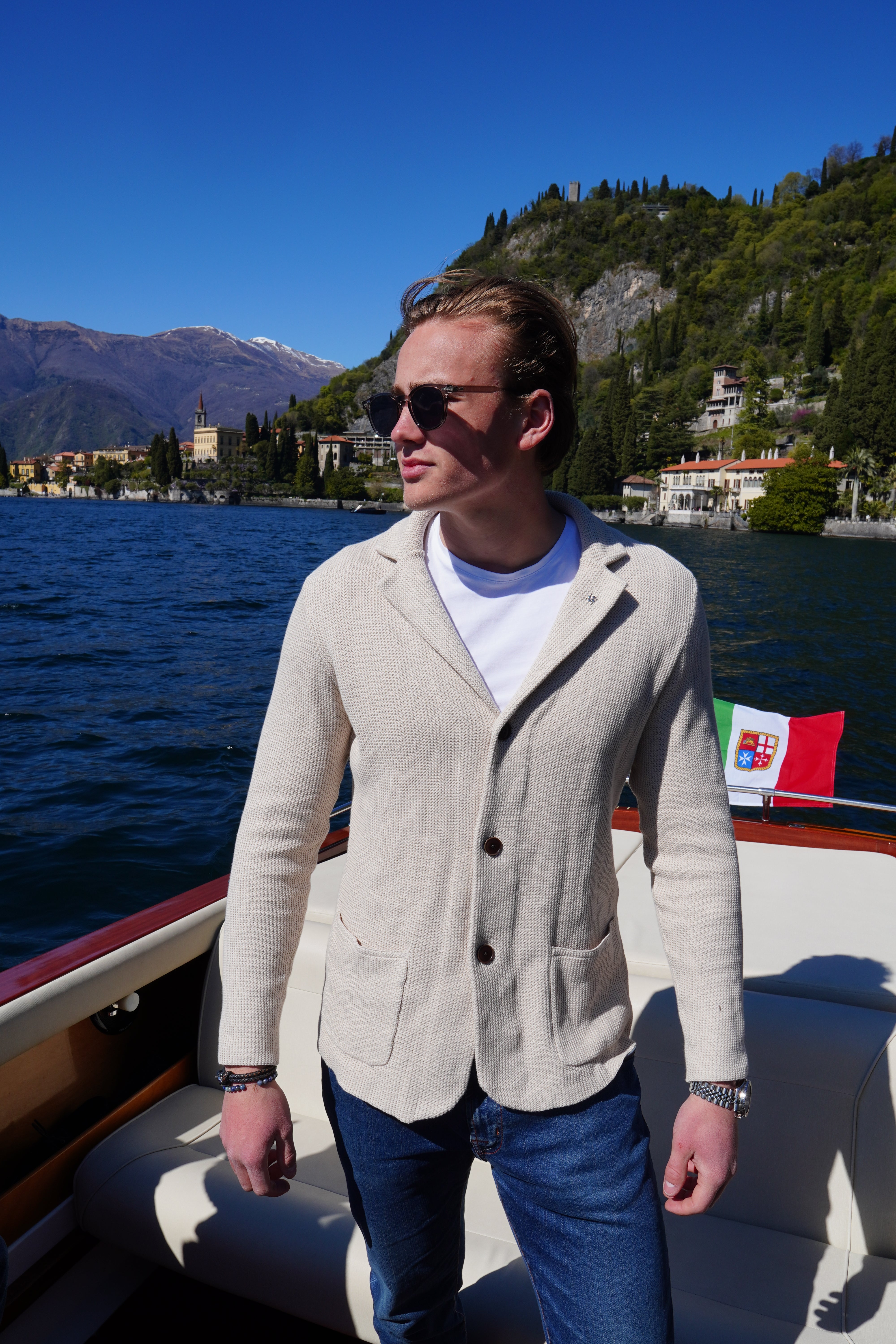 Knitted blazer beige