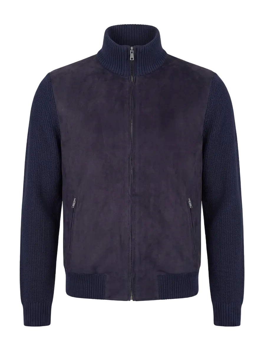 Navy semsket cardigan