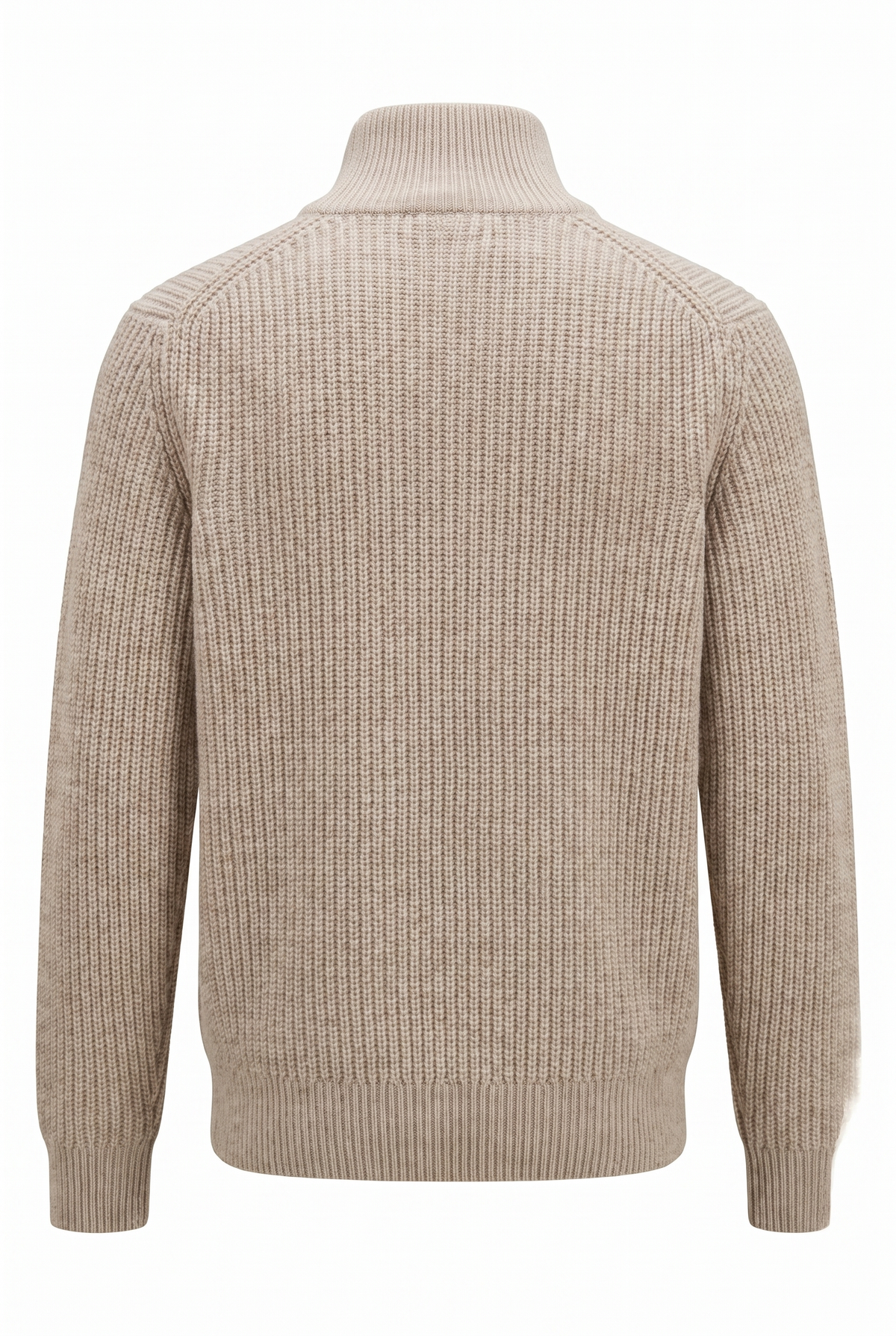 strikket zip beige