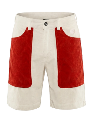 Corduroy Shorts – Red/Off White